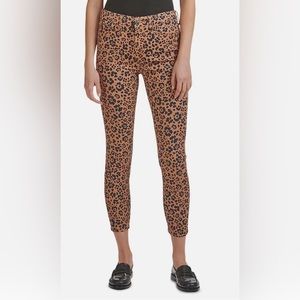 7 FOR ALL MANKIND Leopard Print High Waist Skinny Jeans size 26 NWT